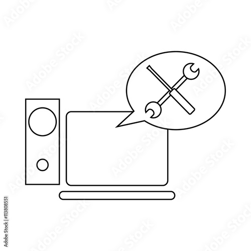 Technical support, computer repair icon