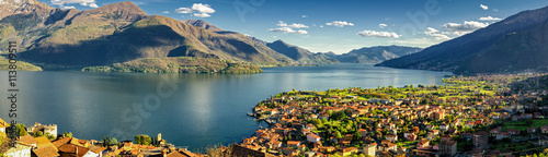 Fotografia, Obraz Gravedona and Lago di Como high definition panorama