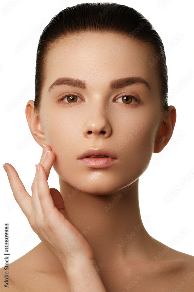 Make-up & cosmetics. Closeup portrait of beautiful woman model Make-up & cosmetics. Closeup portrait of beautiful woman model