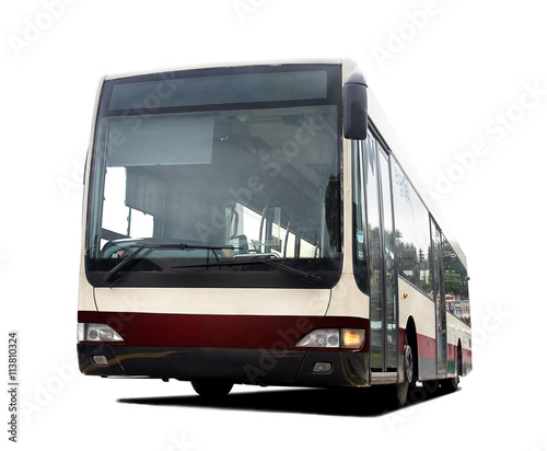 city bus isolated on white background