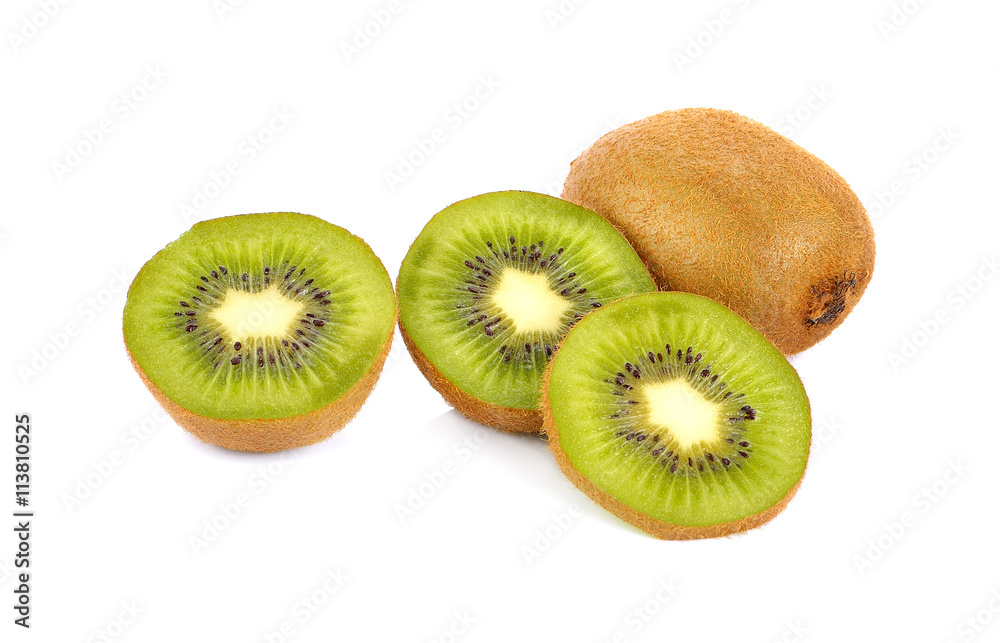 Kiwi fruit isolated on white background, macro Kiwi fruit isolated on white background, macro