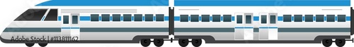 Modern high speed train isolated vector