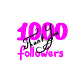 Thank you for network friends and followers. Thank you 1000 followers hand draw. Image for Social Networks. Original hand draw thank you. Vector illustration