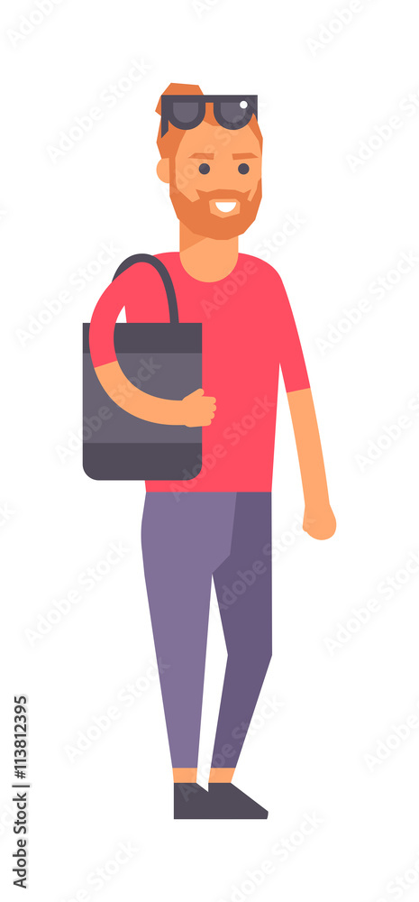 Modern hipster boy vector illustration. Modern hipster boy vector illustration.