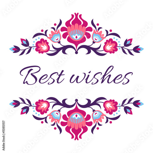 Best Wishes - folk card