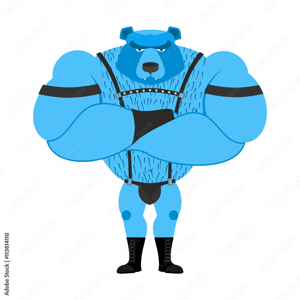 Vettoriale Stock Gay bear symbol of sexual community. Big strong blue bear.  Tons | Adobe Stock