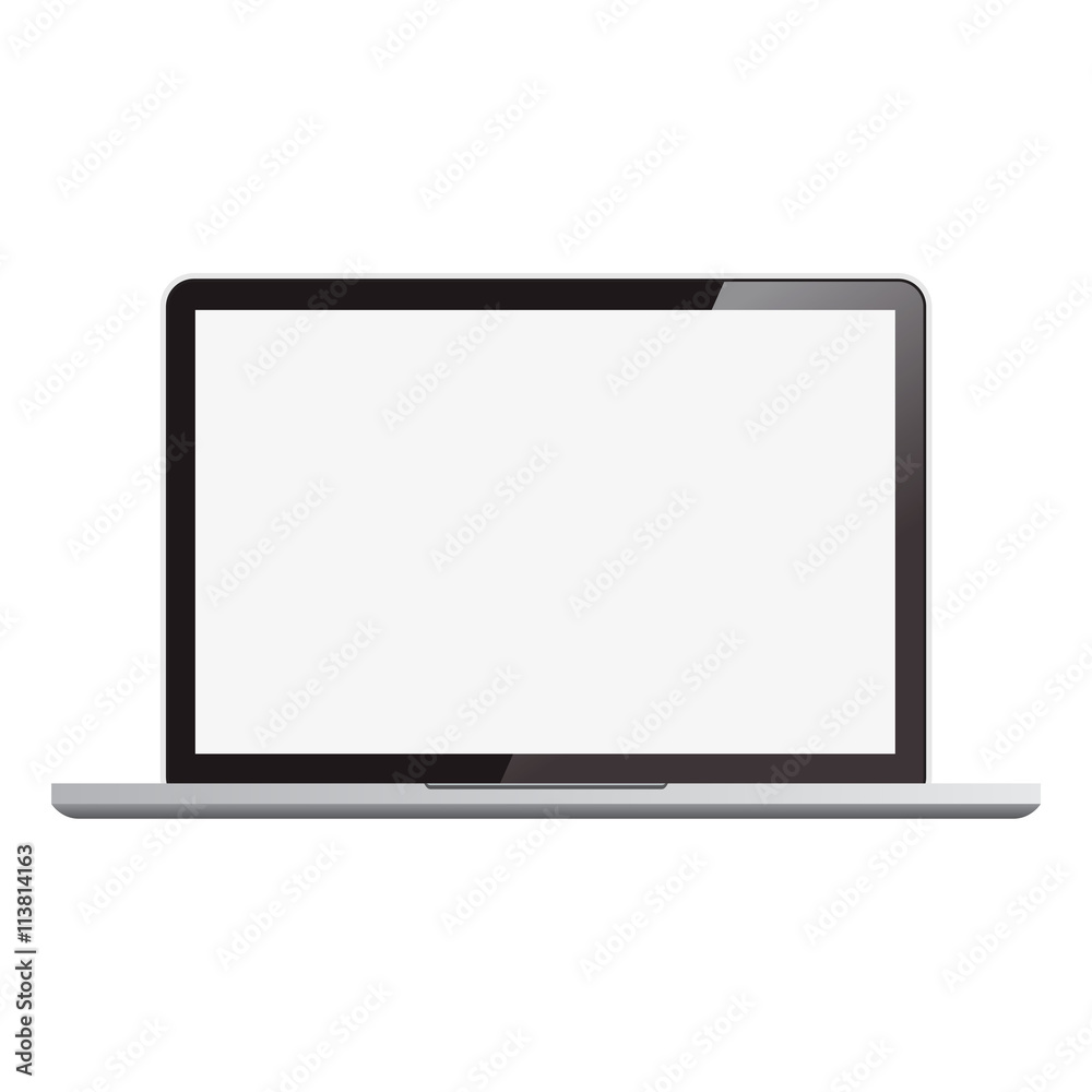 Realistic Laptop monitor screen. Isolated vector.