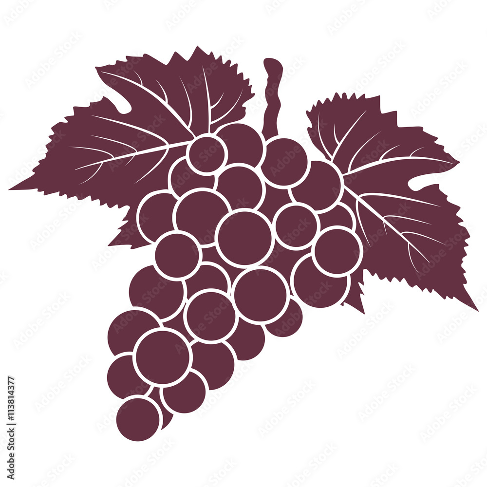 Fototapeta premium bunch of red grapes with leaves
