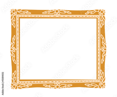 Old golden frame. Vector illustration