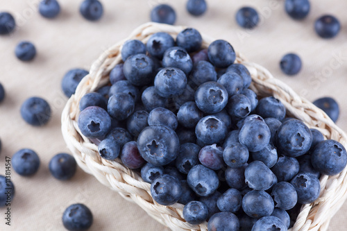 Fresh blueberry in a basket