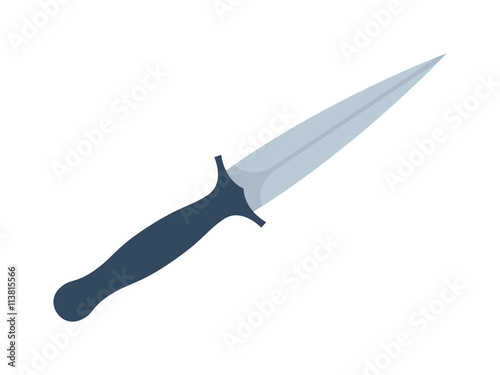 Military hunter knife vector illustration.