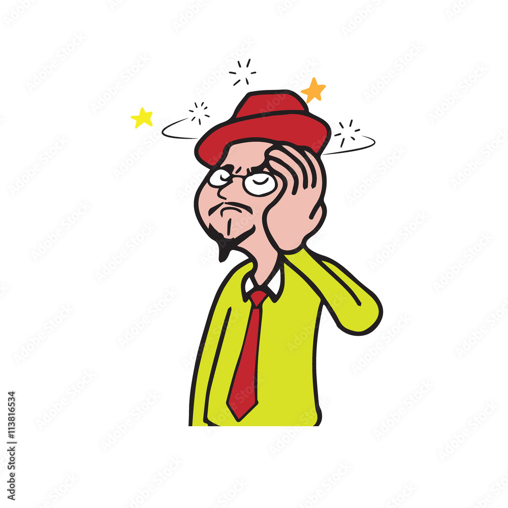 Health man colorful dress headache 2 Health man colorful dress headache 2