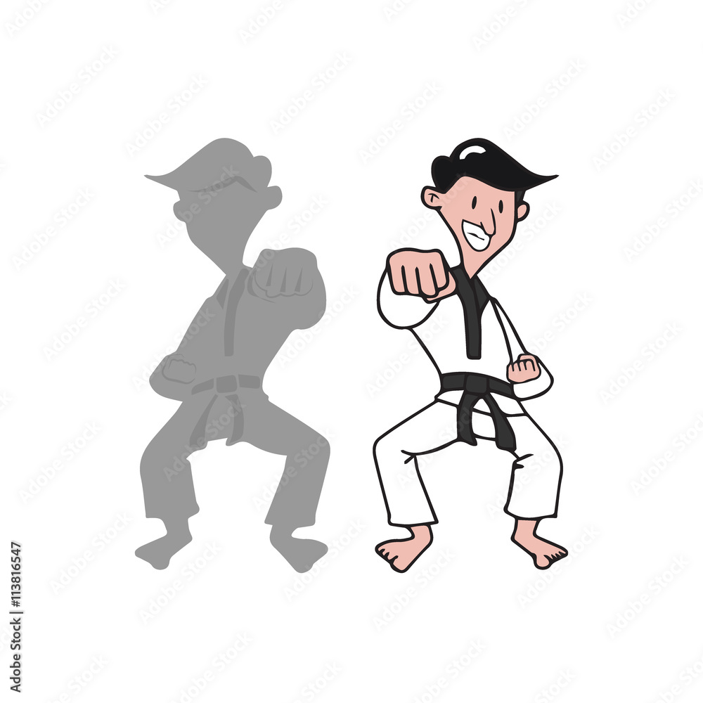 Man martial art punching