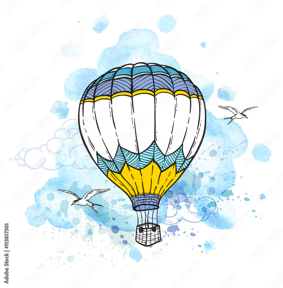 Naklejka premium Abstract background with air balloon