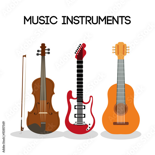 guitar and cello icon. Music instrument. vector graphic