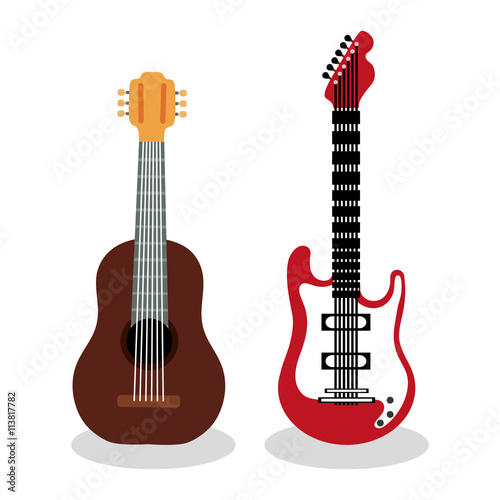 guitar icon. Music instrument. vector graphic