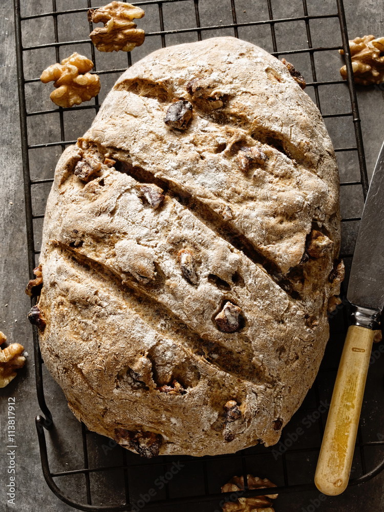 rustic artisan walnut bread