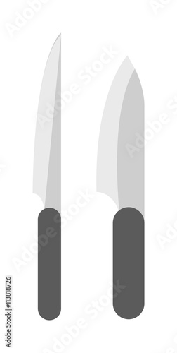 Kitchen knife cleaver flat vector.