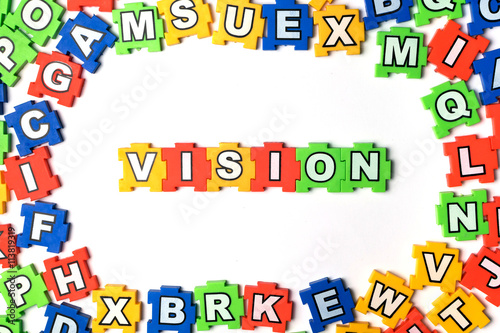 Puzzle vision on white background