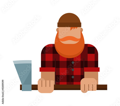 Lumberjack, woodman, woodcutter character vector.