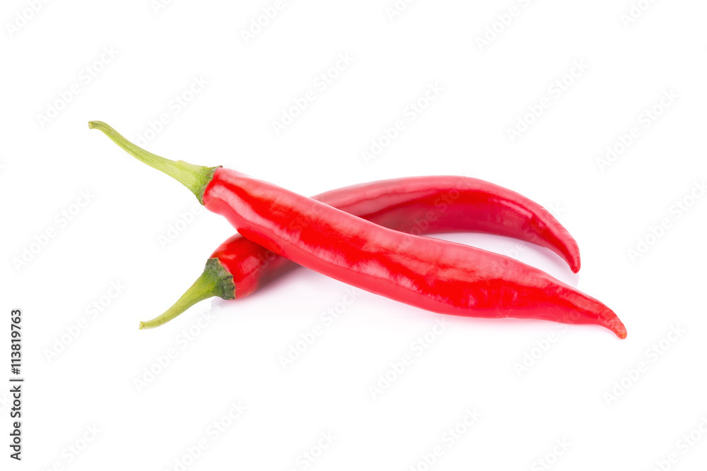 Red chili pepper isolated on a white background