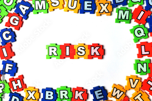 Puzzle Risk on white background