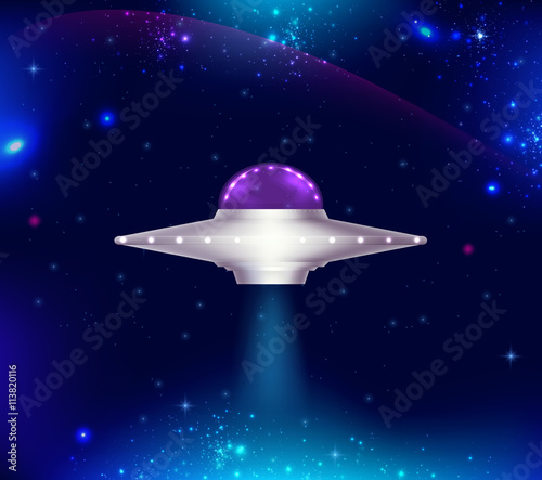 Fantastic background with UFO