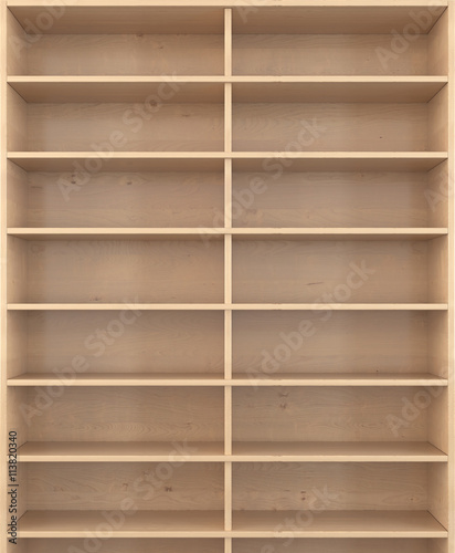 Wood empty shelf