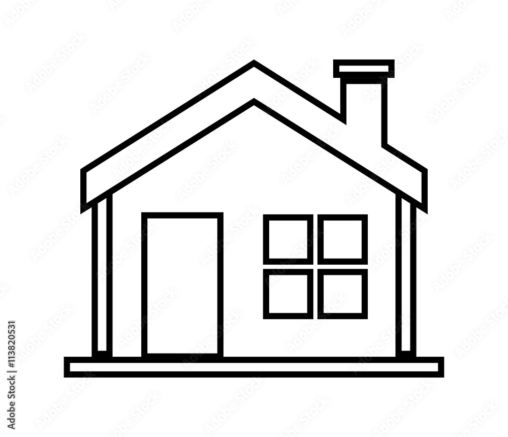Home family. House with door and windows. silhouette design, vec Home family. House with door and windows. silhouette design, vec