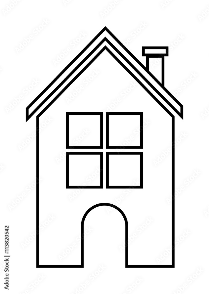 Home family. House with door and windows. silhouette design, vec Home family. House with door and windows. silhouette design, vec