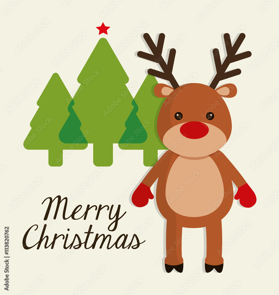 Deer cartoon icon. Merry Christmas design. vector graphic Deer cartoon icon. Merry Christmas design. vector graphic