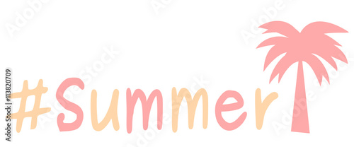 hashtag summer concept vector illustration
