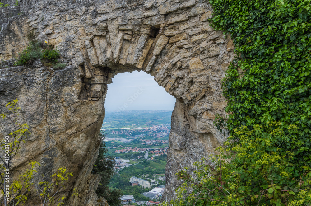San Marino, Italy April 30 2014 the castle of Rocca della Guaita