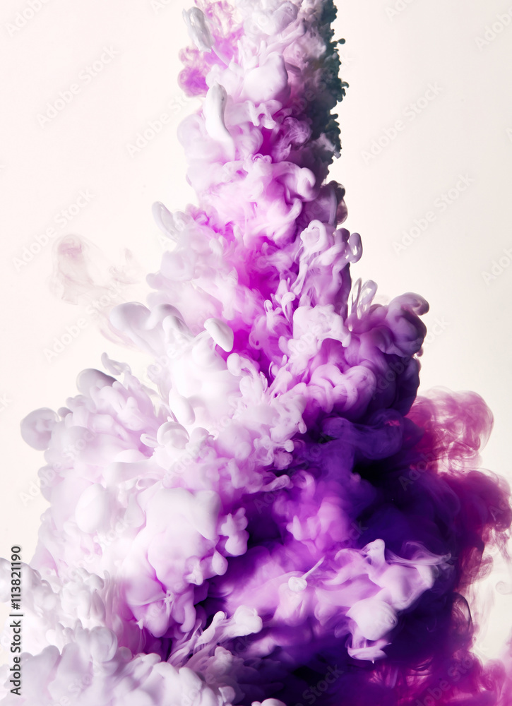 Abstract splash of purple paint