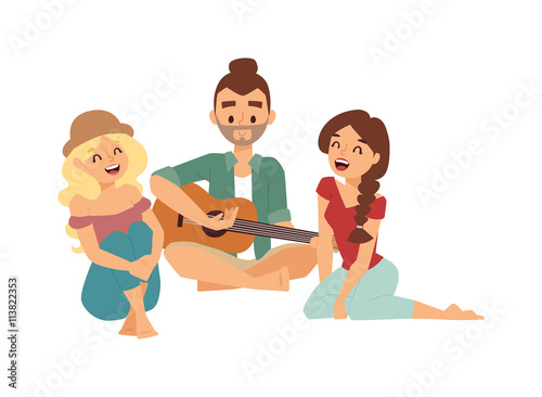 Guitar song vector illustration.