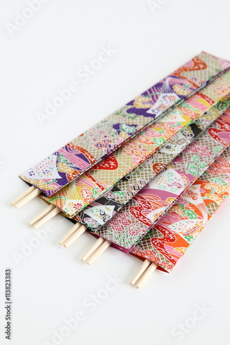Disposable Chopsticks for Celebration covered with Beautiful Traditional Japanese Paper CHIYOGAMI