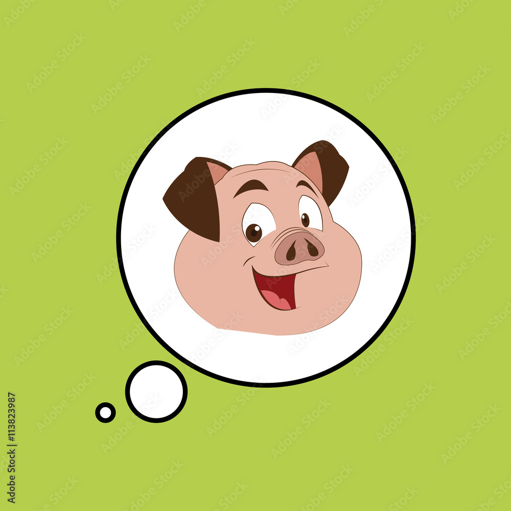 Fototapeta premium Animal design. pig icon. Isolated illustration, white background