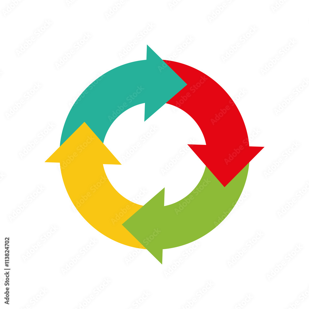 Circle with arrows icon. Infographic design. vector graphic Circle with arrows icon. Infographic design. vector graphic