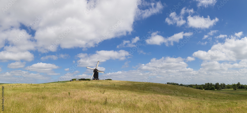 Fototapeta premium Danish Windmill landscape panorama
