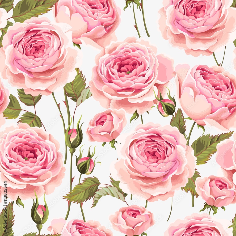 English roses seamless English roses seamless