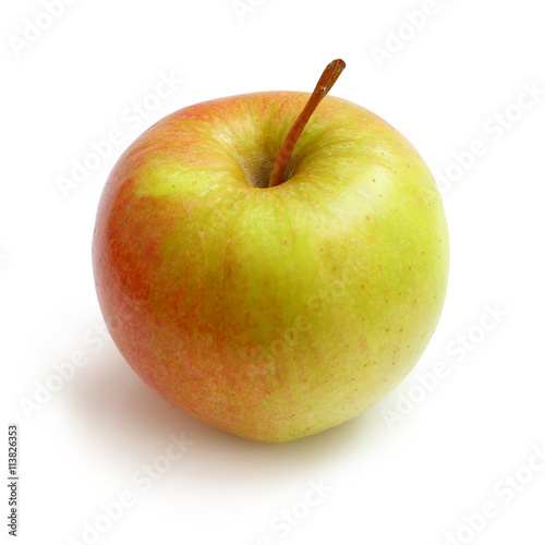 yellow  apple on a white background