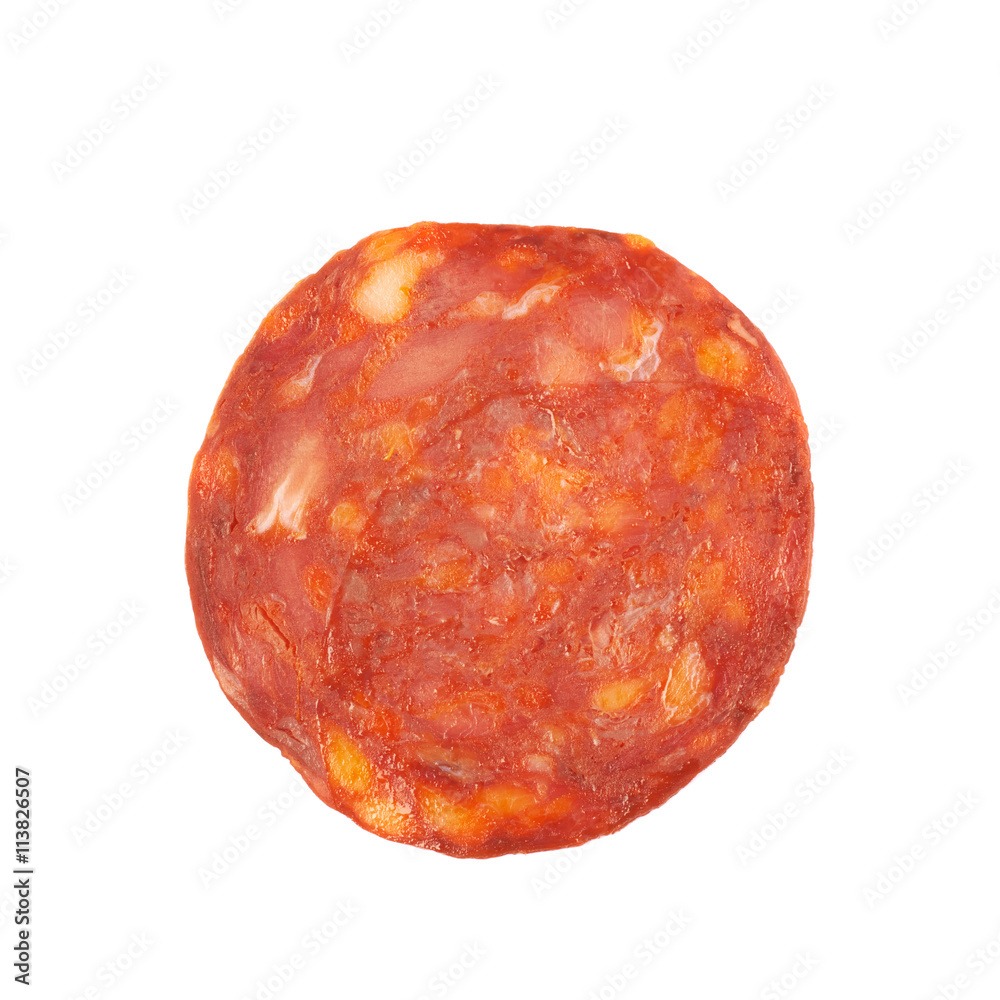 Fototapeta premium Italian sausage salame ventricina isolated