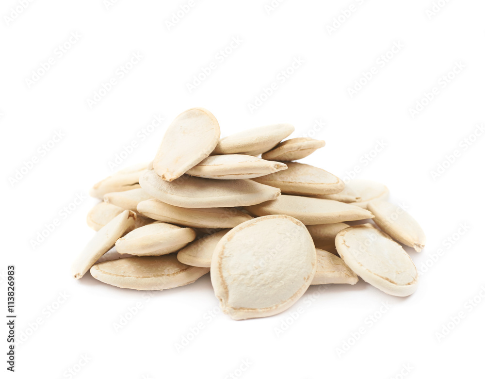 Pile of pumpkin seeds isolated Pile of pumpkin seeds isolated