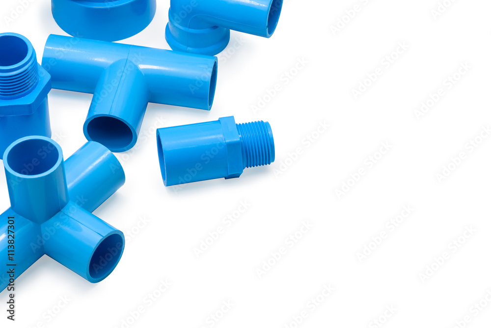 PVC pipe connections and Pipe clip isolated PVC pipe connections and Pipe clip isolated