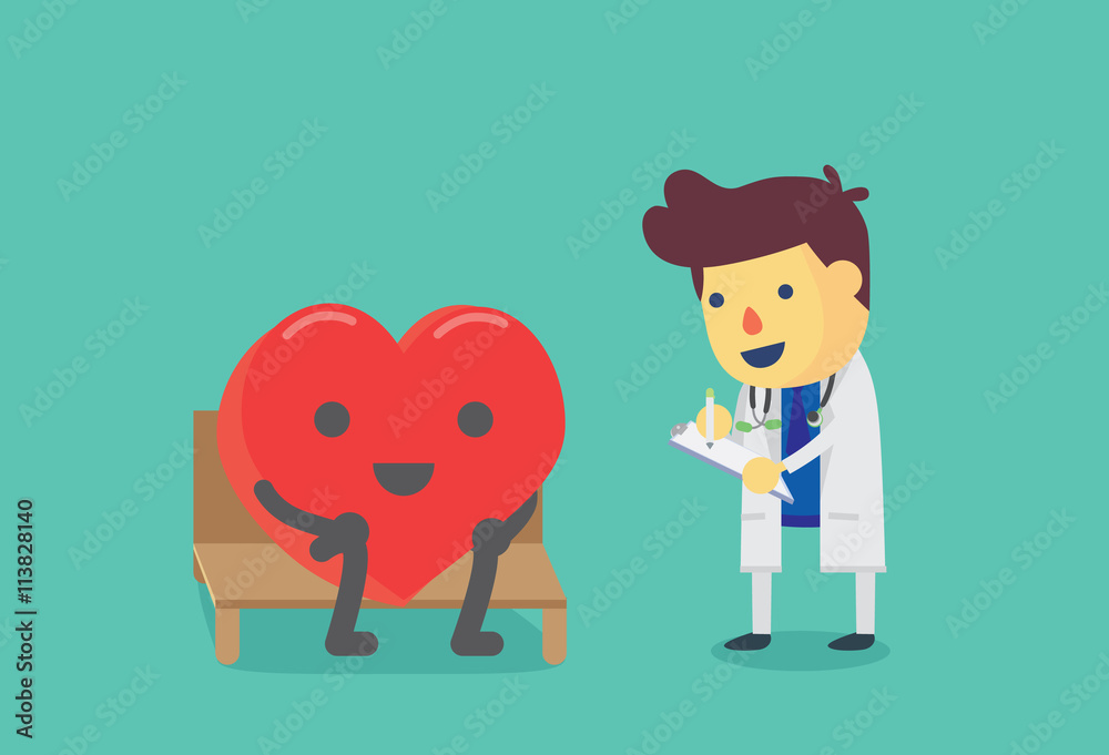 Heart sitting on a chair for health check up with doctor. This illustration about health check. Heart sitting on a chair for health check up with doctor. This illustration about health check.