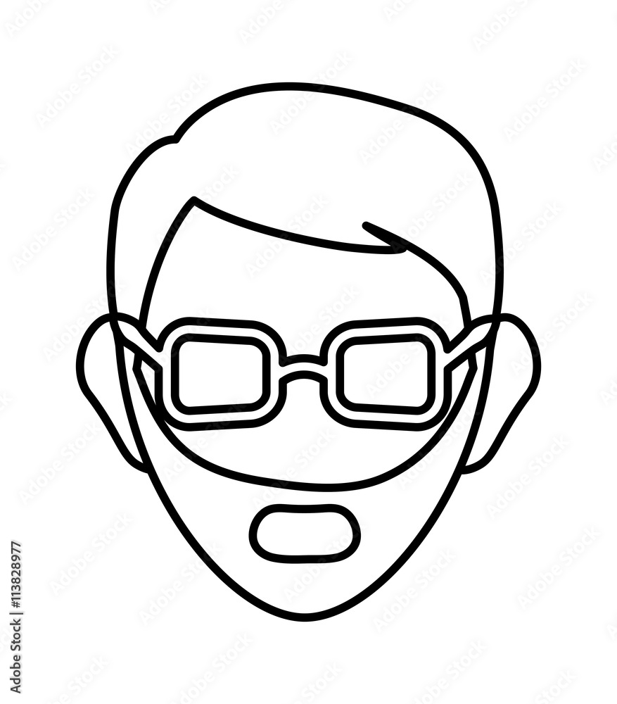 Operator man avatar. Customer service. vector graphic