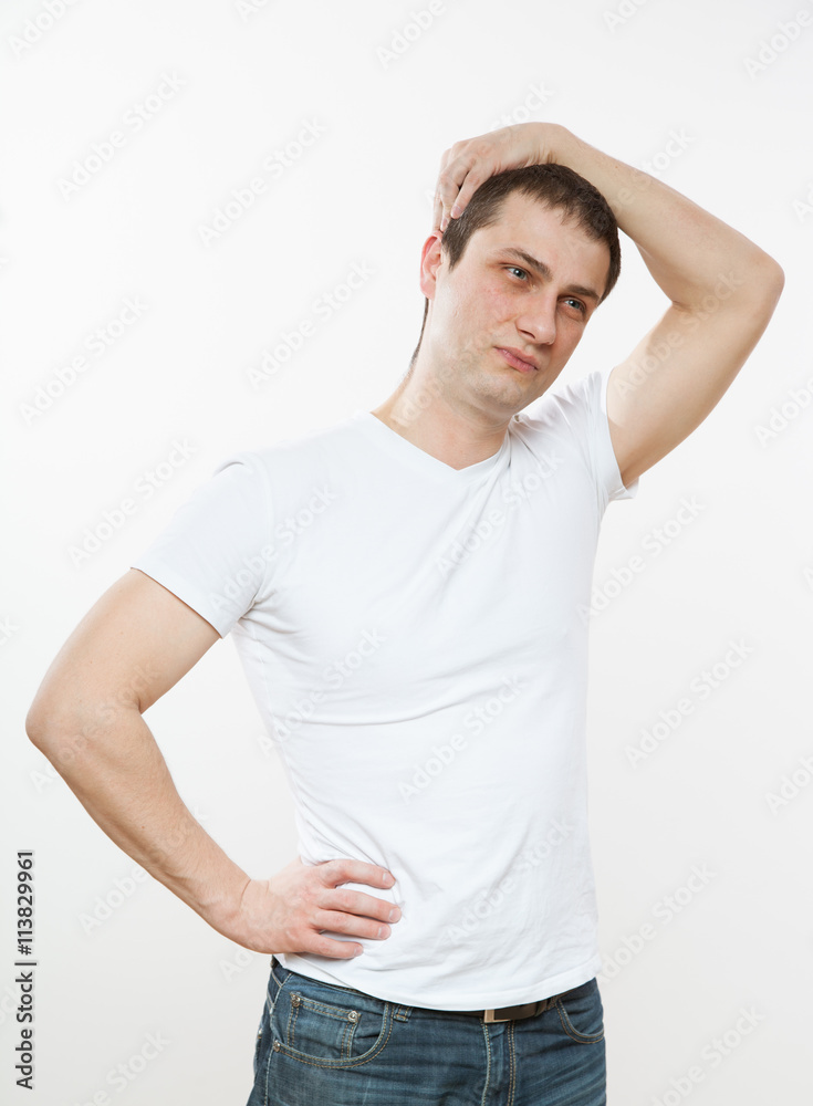Young man thinking about something Young man thinking about something