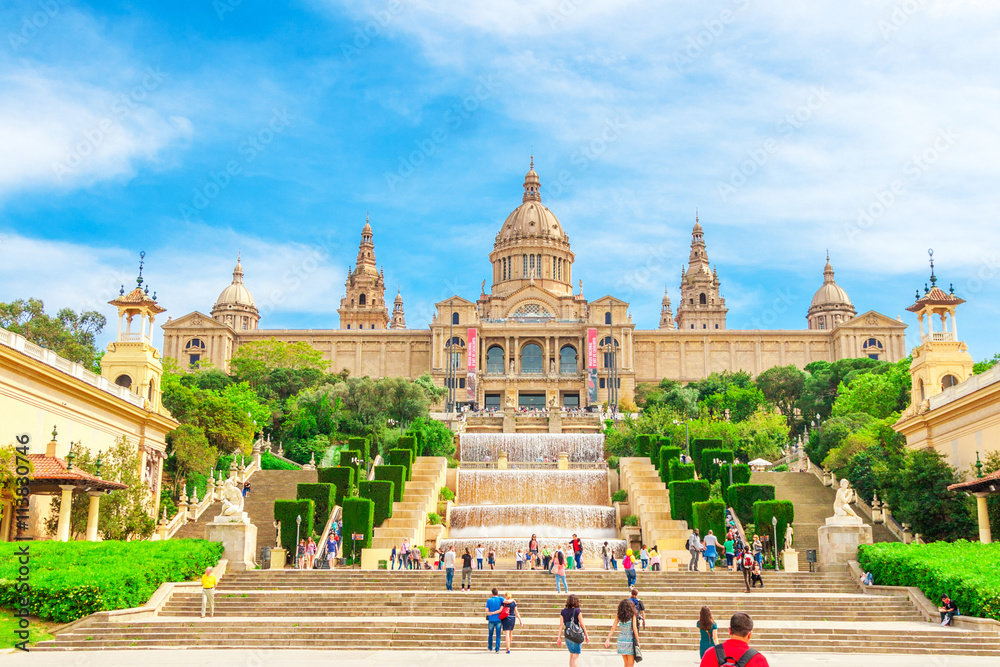 Fototapeta premium National Museum in Barcelona, Placa De Espanya, Spain.