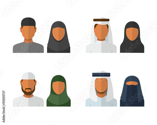 Arabic man and woman set