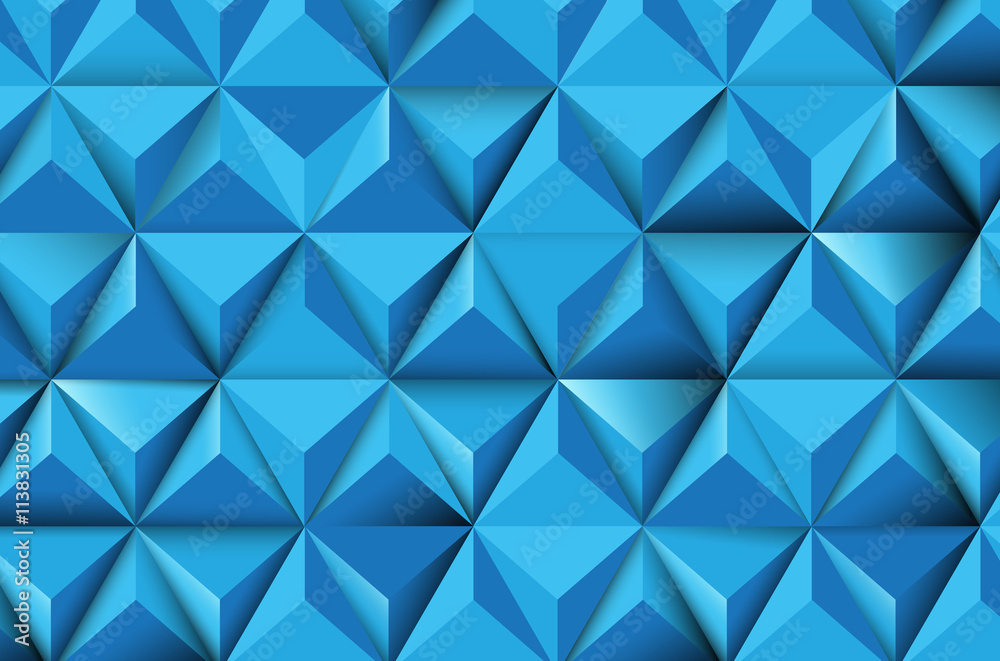 Fototapeta premium Blue abstract triangle background vector design